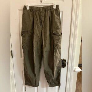 Uniqlo Men's L Olive Green Nylon Cotton Blend Easy Utility Cargo Pants L 33-36"
